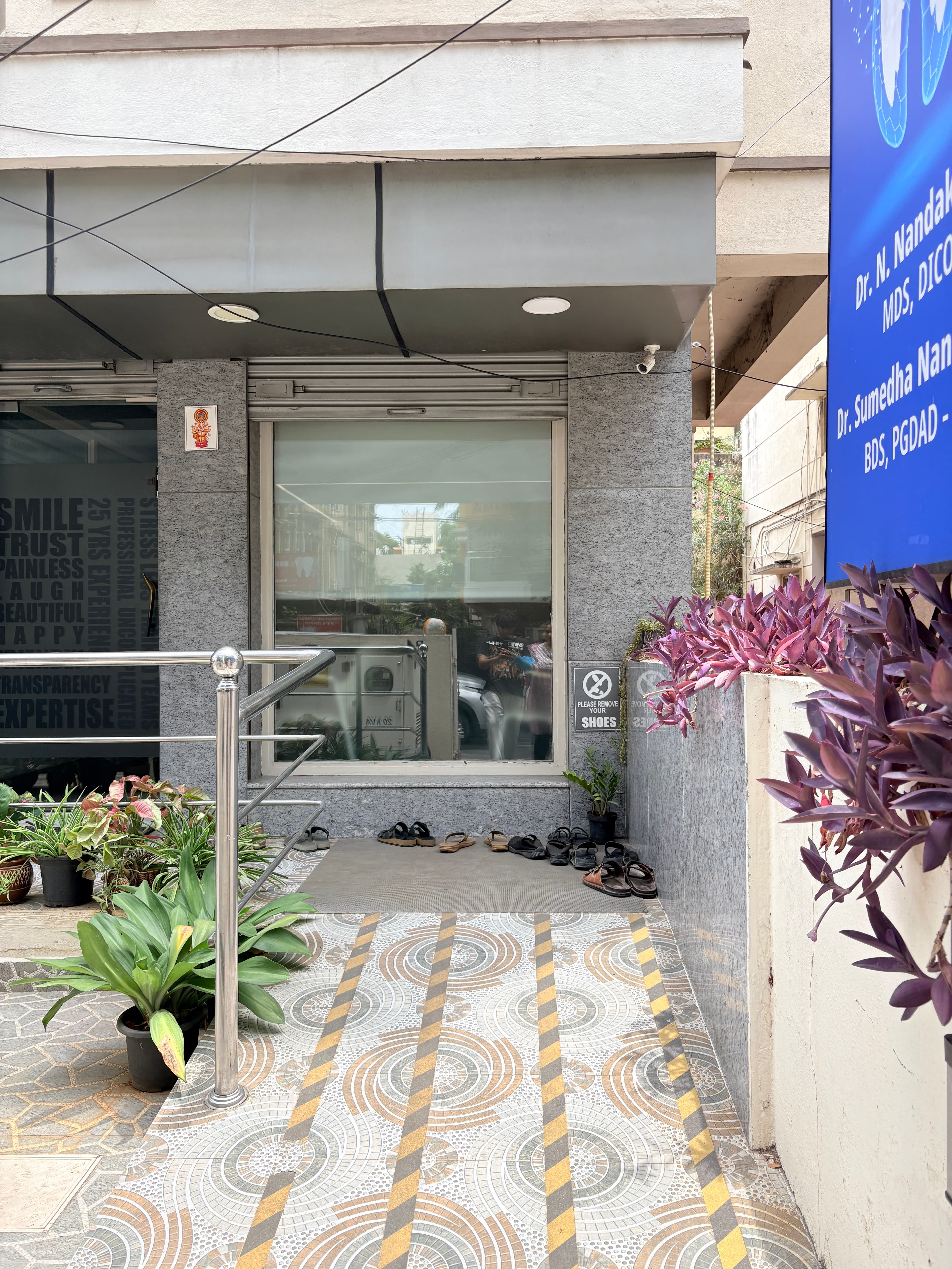 Wheelchair accessible entrance ramp at Sai Dental Center